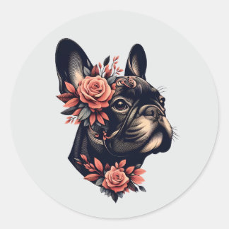 Beautiful artistic Frenchie Classic Round Sticker