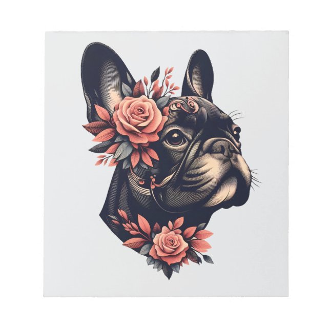 Beautiful artistic Frenchie Notepad (Front)