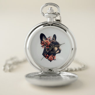 Beautiful artistic Frenchie Pocket Watch