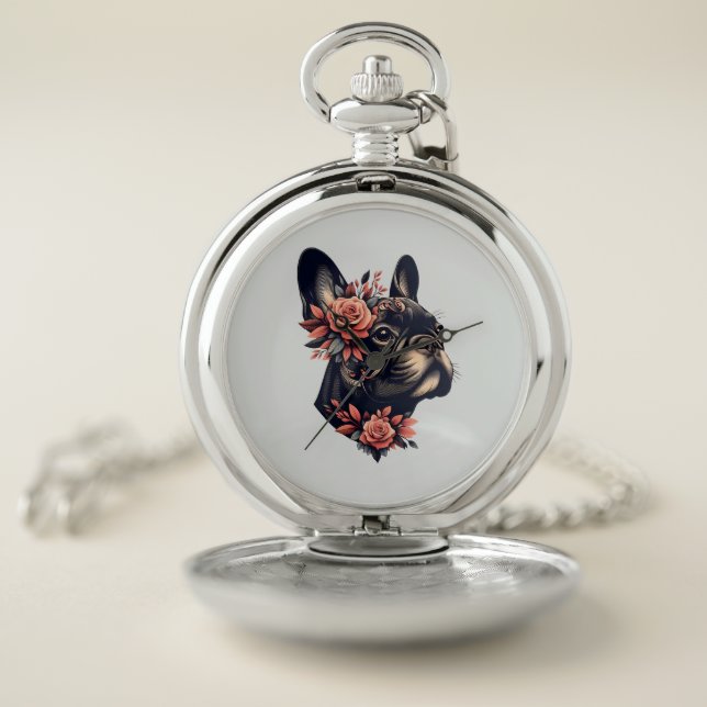 Beautiful artistic Frenchie Pocket Watch (Inside)