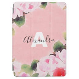 Beautiful Artistic Watercolor Pink Roses With Name iPad Air Cover
