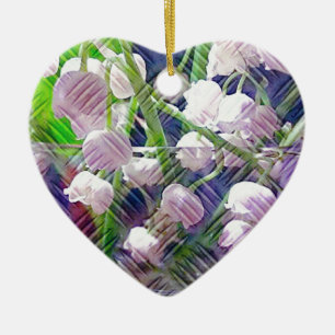 Beautiful Artistically Altered Lily of the Valley Ceramic Ornament
