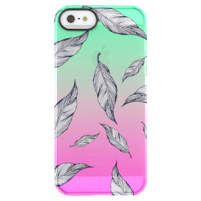 Beautiful artsy  Hand Drawn Black White Feathers Uncommon iPhone Case (Back)