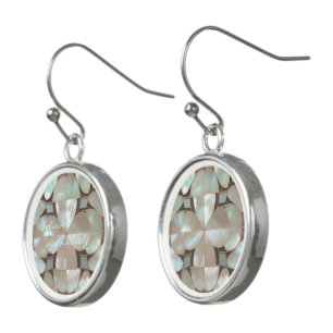 Beautiful artsy Mother of pearl custom text Earrings