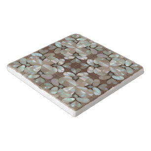 Beautiful artsy Mother of pearl inspired unique Trivet