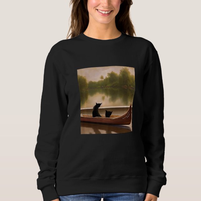 Beautiful Artwork Two Cats In A Boat Stunning Sweatshirt (Front)