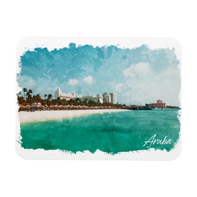 Beautiful Aruba Tropical Island Travel Magnet (Horizontal)