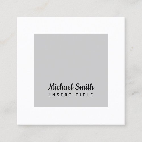 Beautiful Ash and White Square Business Card