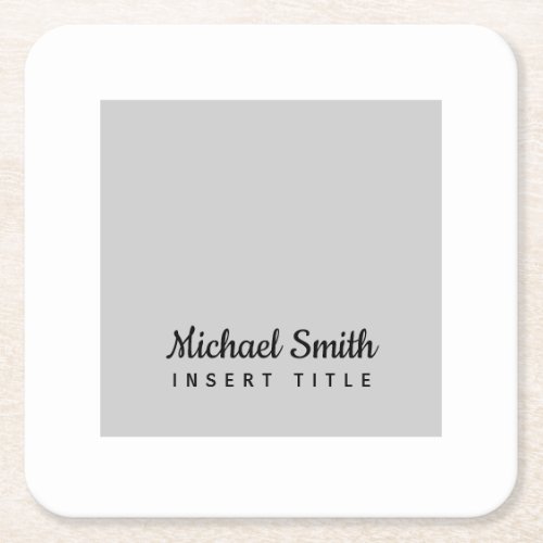 Beautiful Ash and White Square Paper Coaster