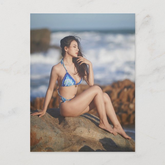 Beautiful Asian Bikini Photo Model  Postcard (Front)