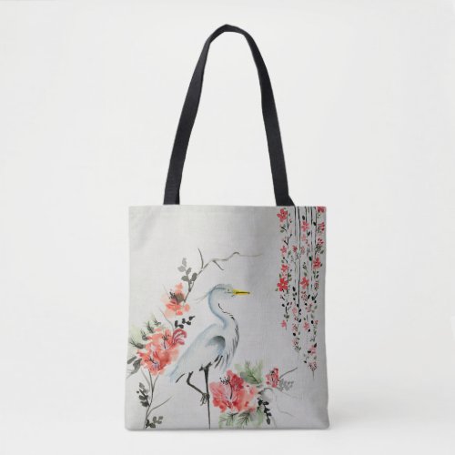 beautiful Asian crane bird Tote Bag