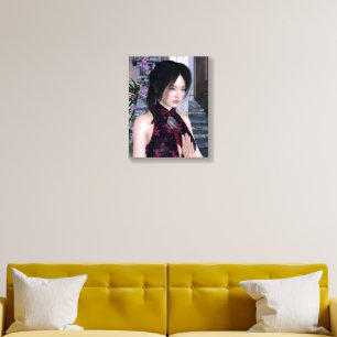 Beautiful Asian Woman Traditional Dress Acrylic Photo Tile