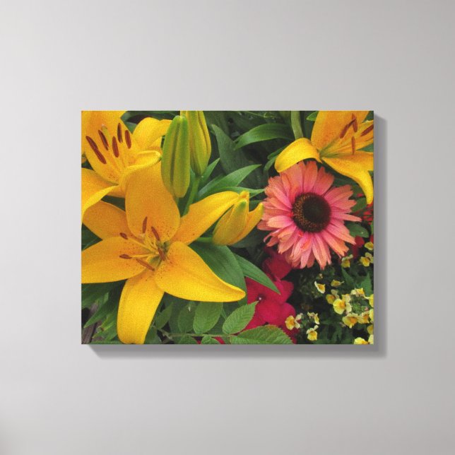 Beautiful Asiatic Lilies In A Garden Canvas (Front)
