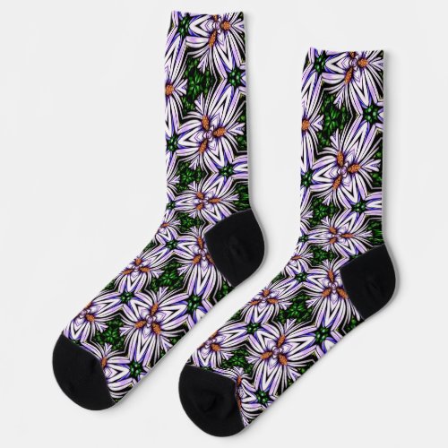 Beautiful Aster Pattern Socks