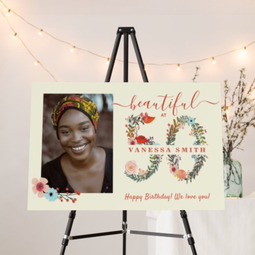 Beautiful at 50 Birthday Party Poster