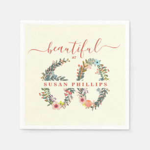 Beautiful at 60 Birthday Party Napkins