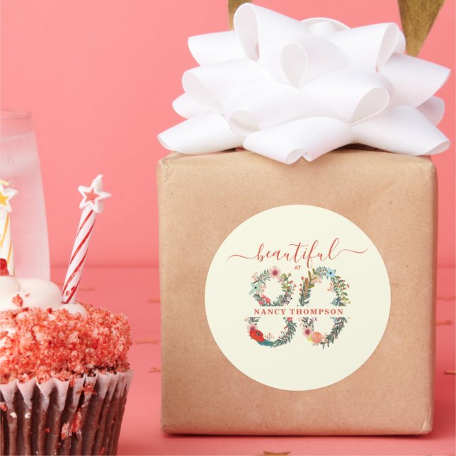 Beautiful at 80 Birthday Party Sticker (Party)
