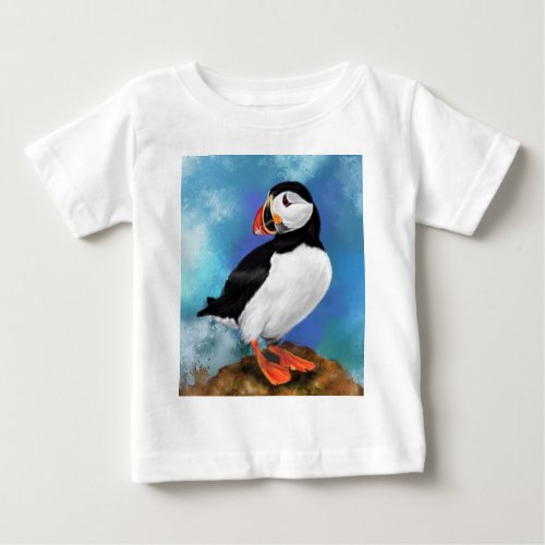 Beautiful Atlantic Puffin Bird Baby T_Shirt