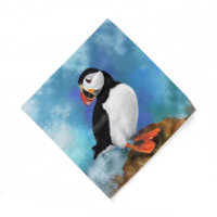 Puffin Luggage Tag Handmade With Fabric Ocean Luggage Tag 