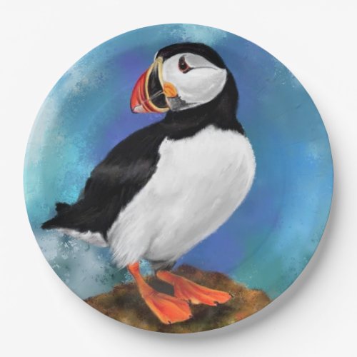 Beautiful Atlantic Puffin Paper Plates