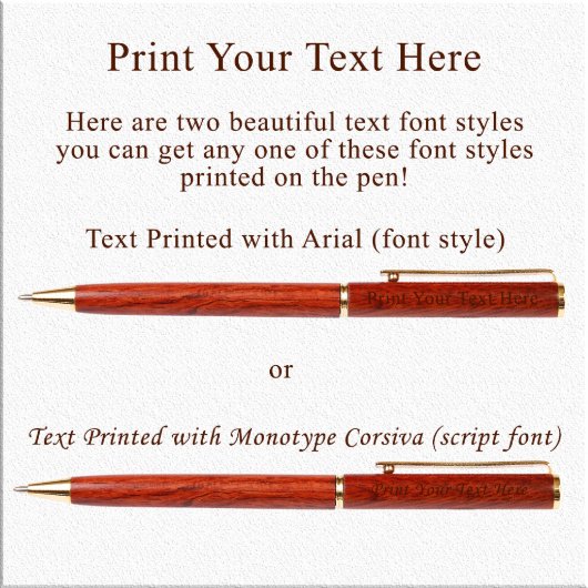 Beautiful Attractive Rose Wood Slim Ballpoint Pen (Front Right)