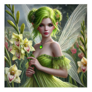 Beautiful August Fairy in Gladioli Acrylic Print
