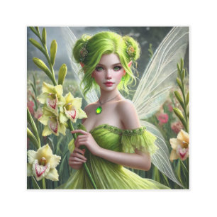 Beautiful August Fairy in Gladioli Metal Print