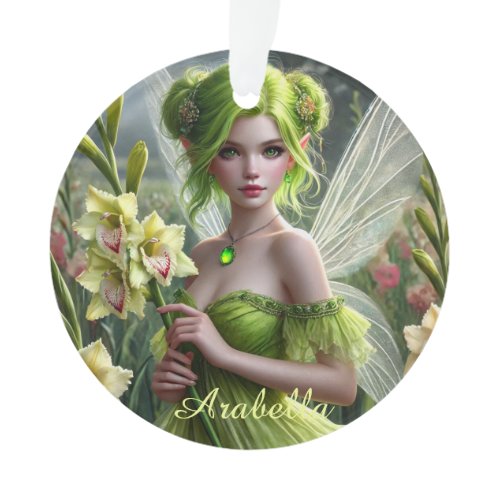 Beautiful August Fairy in Gladioli Ornament