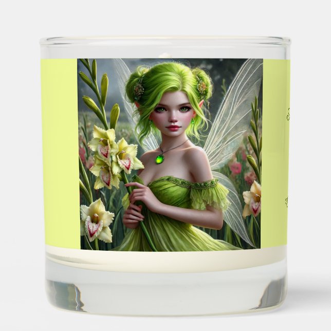 Beautiful August Fairy in Gladioli Scented Candle (Front)