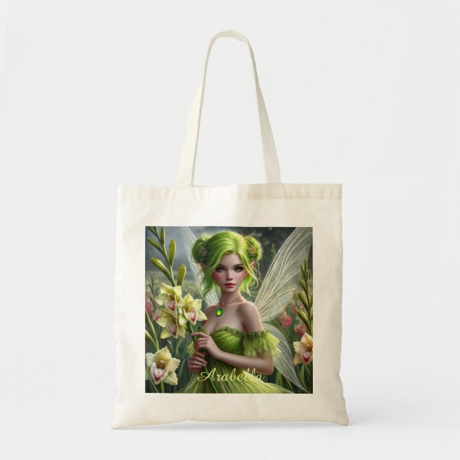 Beautiful August Fairy in Gladioli Tote Bag (Front)