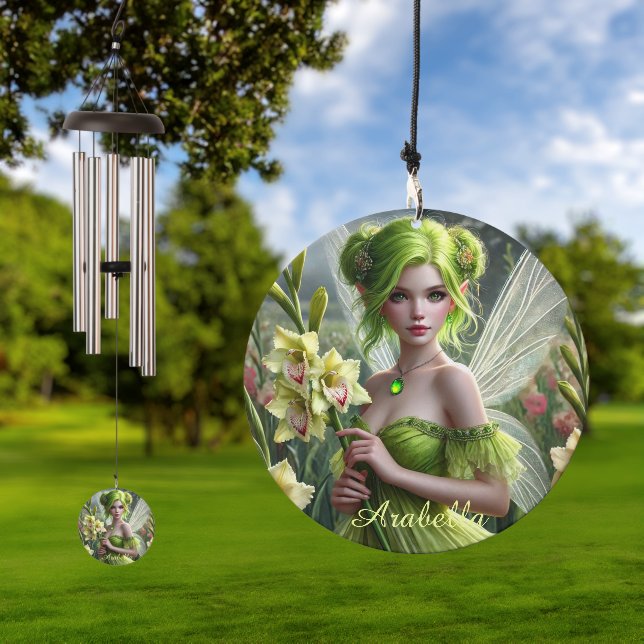 Beautiful August Fairy in Gladioli Wind Chime (Outdoor)