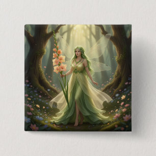 Beautiful August Peridot Fairy Button