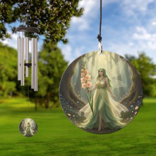 Beautiful August Peridot Fairy Wind Chime