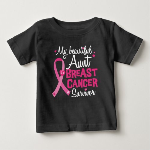 Beautiful Aunt Breast Cancer Survivor Niece Nephew Baby T_Shirt