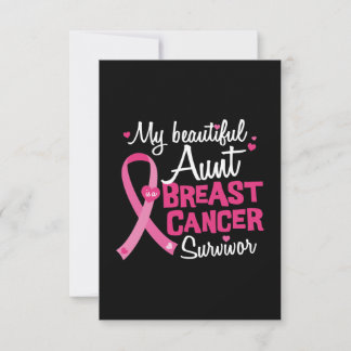 Beautiful Aunt Breast Cancer Survivor Niece Nephew Card