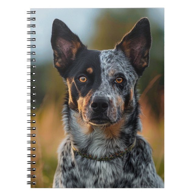 BEAUTIFUL AUSTRALIAN CATTLE DOG IN FIELD NOTEBOOK (Front)