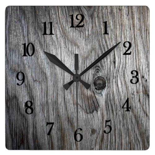 Beautiful authentic Rustic looking Reclaimed wood Square Wall Clock