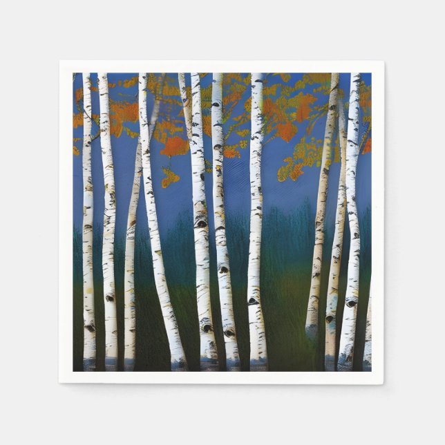 Beautiful Autumn Birch Napkins (Front)
