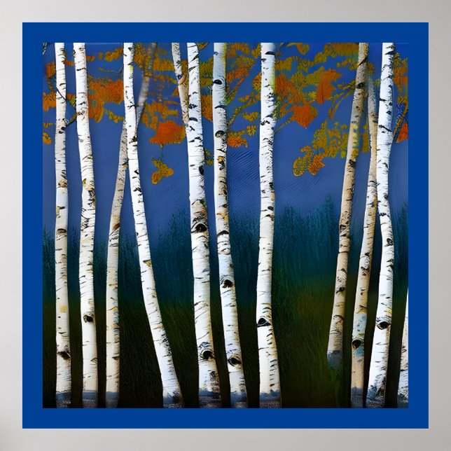 Beautiful Autumn Birch Poster (Front)