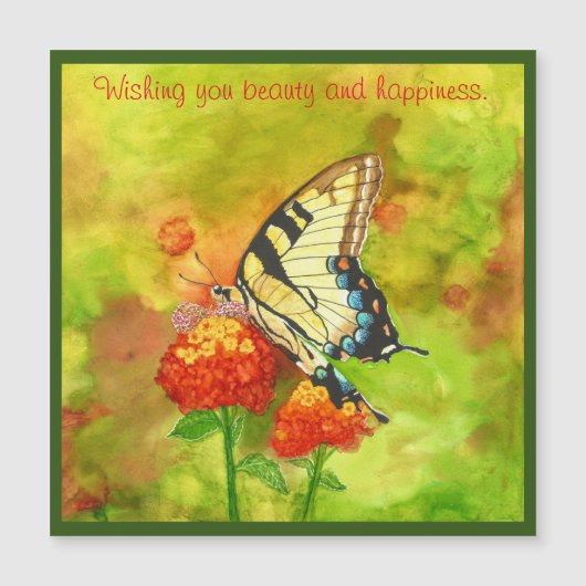 Beautiful, autumn colored butterfly magnet (Front)