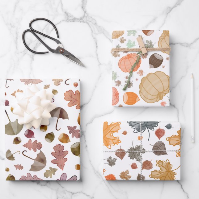 Beautiful Autumn Colors Wrapping Paper Sheets (Front)
