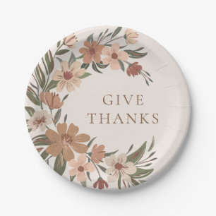 Beautiful autumn/fall floral spray Thanksgiving Paper Plates