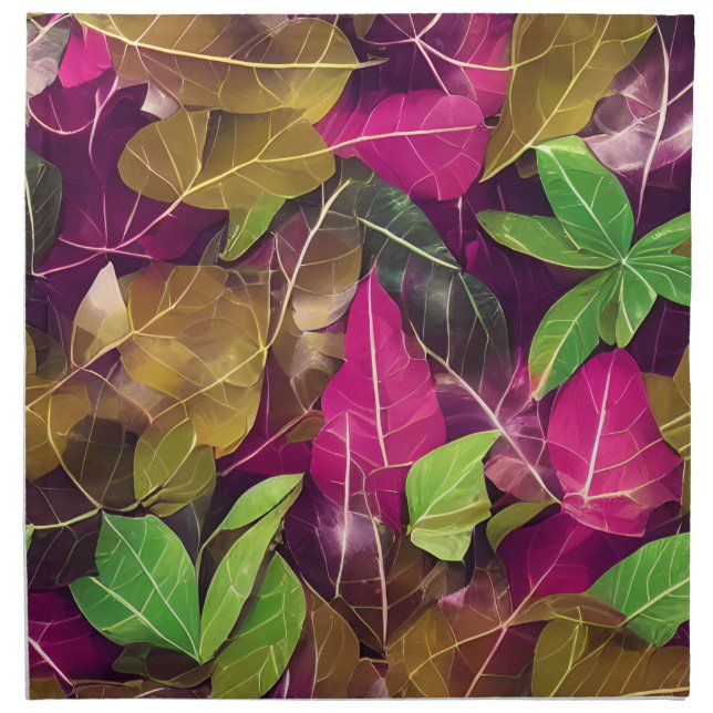Beautiful Autumn Fall Leaves Pattern   Cloth Napkin (Front)