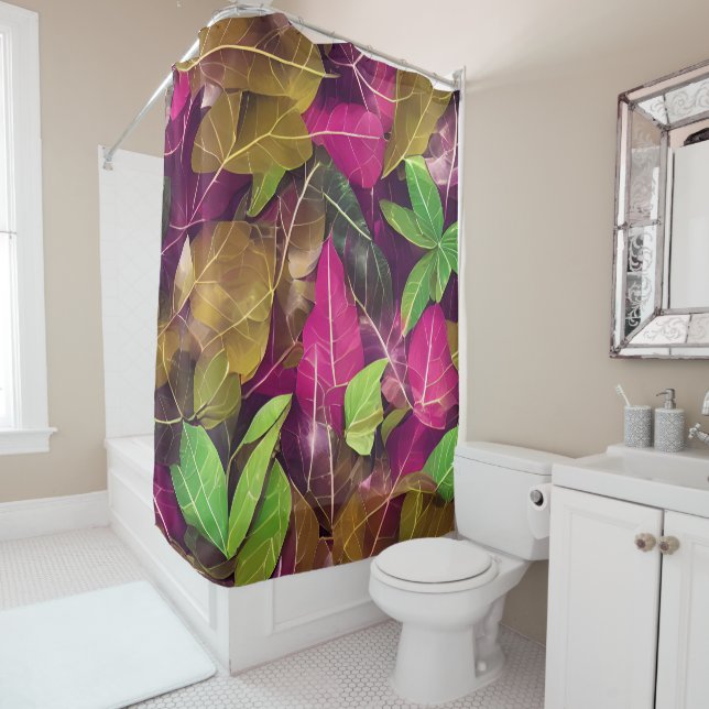 Beautiful Autumn Fall Leaves Pattern   Shower Curtain (In Situ)