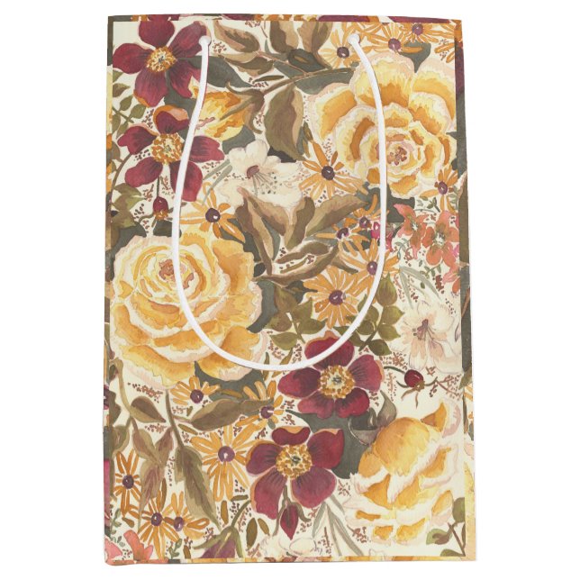 Beautiful autumn floral gift bag (Front)