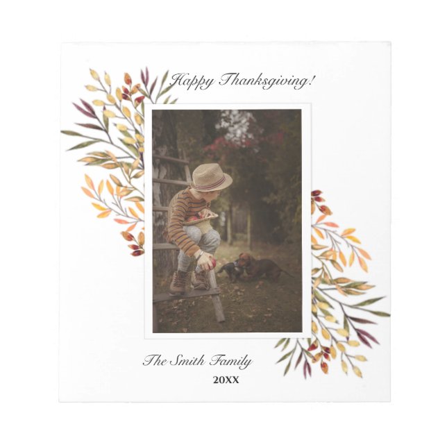 Beautiful Autumn Foliage Thanksgiving Photo Notepa Notepad (Front)