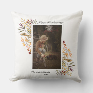 Beautiful Autumn Foliage Thanksgiving Photo Throw Pillow