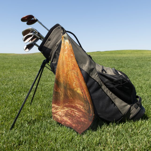 Beautiful autumn golf towel (Green)