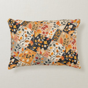 Beautiful Autumn Harvest patchwork Accent Pillow
