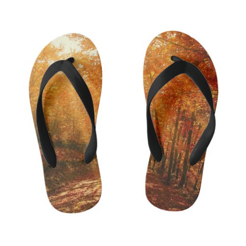 Beautiful autumn kids flip flops